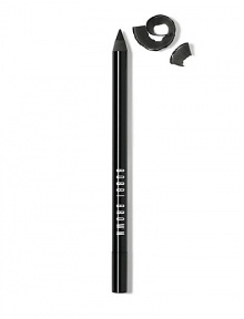 Specially formulated to stay put for 12 hours, this richly-pigmented pencil glides on smoothly and delivers intense definition. Boasting a jet-black hue, this classic Bobbi shade fits perfectly in her Choose Your Black Collection, an array of blackest black liners for standout eyes. Take your pick and prepare to turn heads. Made in Italy. Specially formulated to stay put for 12 hours, this richly-pigmented pencil glides on smoothly and delivers intense definition. Boasting a jet-black hue, this classic Bobbi shade fits perfectly in her Choose Your Black Collection, an array of blackest black liners for standout eyes. Take your pick and prepare to turn heads. Made in Italy.