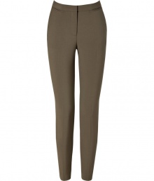 Upgrade your tailored trouser collection with Paul Smiths zipper detailed pants, finished with contrast trim for that characteristic quirky British flair - Side and buttoned back pockets, hidden hook closure, cut-out at back, deep blue zipper trim, zippered ankles - Tailored tapered fit - Wear with cashmere knits and chic Chelsea boots