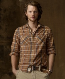 Layered or worn alone, this durable plaid cotton shirt gives a just-right rugged touch to any look. Layered or worn alone, this durable plaid cotton shirt gives a just-right rugged touch to any look.