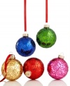 Make Christmas more colorful with Martha Stewart Collection. Shiny glass ornaments with swirls of glitter fill your tree with timeless cheer.