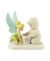 Just a little pixie dust. Presenting one of childhood's most beloved characters, Tinkerbell, this hand-painted Snowbabies collectible figurine is crafted of pure bisque porcelain and sure to bring youthful joy year round.