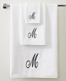 Utterly classic, this Initial Script hand towel gives your bathroom that personal touch it deserves in a completely elegant design. Features a beautifully embroidered script letter of your choice on a soft cotton ground. Utterly classic, this Initial Script hand towel gives your bathroom that personal touch it deserves in a completely elegant design. Features a beautifully embroidered script letter of your choice on a soft cotton ground.