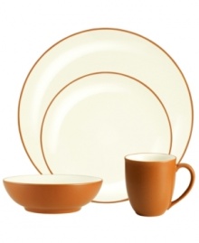 Make everyday meals a little more fun with Colorwave place settings from Noritake. Mix and match sleek coupe dinnerware in terra cotta and white with other shapes and shades for a tabletop that's endlessly stylish. Make everyday meals a little more fun with Colorwave place settings from Noritake. Mix and match sleek coupe dinnerware in terra cotta and white with other shapes and shades for a tabletop that's endlessly stylish.