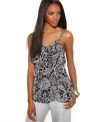 Printed ruffles accent a classic camisole top from INC. Perfect for layering, but cute enough to wear alone!