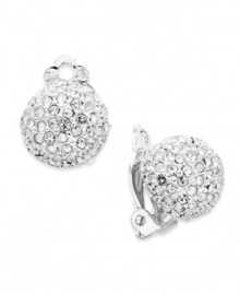 The perfect finishing touch. Charter Club's stylish clip-on earrings add perfect shine to non-pierced ears. Crafted in silver tone mixed metal with sparkling glass accents. Approximate diameter: 1/2 inch. The perfect finishing touch. Charter Club's stylish clip-on earrings add perfect shine to non-pierced ears. Crafted in silver tone mixed metal with sparkling glass accents. Approximate diameter: 1/2 inch.