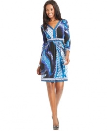 Add a dose of paisley pattern and a splash of blue to your wardrobe with this printed dress from ECI. Add a dose of paisley pattern and a splash of blue to your wardrobe with this printed dress from ECI.