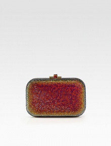 A bold, ombre style encrusted in colorful crystals.Concealable chain shoulder strap, 9 dropSlide clasp closureLeather lining5W X 3¼H X 1¾DMade in Italy A bold, ombre style encrusted in colorful crystals.Concealable chain shoulder strap, 9 dropSlide clasp closureLeather lining5W X 3¼H X 1¾DMade in Italy