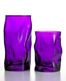 Glassware that gets noticed. Bormioli Rocco teams a funky organic shape and vibrant purple hue in easy-care highball glasses made for modern tables. Glassware that gets noticed. Bormioli Rocco teams a funky organic shape and vibrant purple hue in easy-care highball glasses made for modern tables.