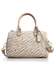 A flawless linen satchel is the perfect intersection of refinement and relaxation. This classic shape by Calvin Klein is offered in a solid or animal print design, and includes a removable crossbody strap. A flawless linen satchel is the perfect intersection of refinement and relaxation. This classic shape by Calvin Klein is offered in a solid or animal print design, and includes a removable crossbody strap.