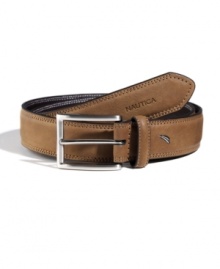 Tie your preppy look together with this striped canvas belt from Nautica. Tie your preppy look together with this striped canvas belt from Nautica.
