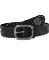 Give your denim a vintage accent with this studded belt from Armani Jeans.