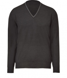 Sleek and stylish, this silk-and-wool blend pullover from Etro will elevate both work and play ensembles - V-neck with contrasting stripe, long sleeves, ribbed cuffs and hem, slim fit - Wear with jeans, chinos, or trousers Sleek and stylish, this silk-and-wool blend pullover from Etro will elevate both work and play ensembles - V-neck with contrasting stripe, long sleeves, ribbed cuffs and hem, slim fit - Wear with jeans, chinos, or trousers