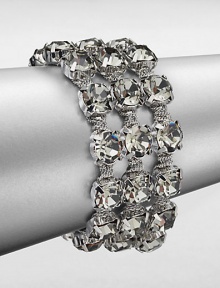 Sparkle in this faceted, multi-row design with twisted link chain details. BrassGlassLength, about 8Box and tongue closureImported 