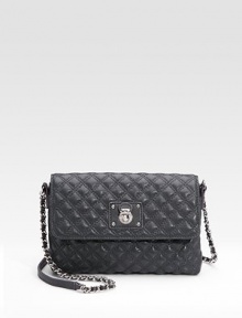 Sumptuous leather, softly quilted and crafted in a roomy silhouette with a woven chain strap and signature push-lock.Leather and chain strap, 23 drop Magnetic flap closure One inside zip pocket Two inside open pockets Eight credit card slots Cotton lining 8¾W X 6½H X 2D Made in Italy Sumptuous leather, softly quilted and crafted in a roomy silhouette with a woven chain strap and signature push-lock.Leather and chain strap, 23 drop Magnetic flap closure One inside zip pocket Two inside open pockets Eight credit card slots Cotton lining 8¾W X 6½H X 2D Made in Italy