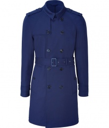 The classic trench gets a slick modern update from Neil Barrett - Spread collar, double-breasted, front button placket, epaulets, belted waist, back vent - Wear with trousers, a cashmere pullover, and oxfords The classic trench gets a slick modern update from Neil Barrett - Spread collar, double-breasted, front button placket, epaulets, belted waist, back vent - Wear with trousers, a cashmere pullover, and oxfords