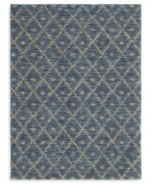 A subtle, hushed pattern of diamonds and dots against an exquisite indigo ground enhances any decor with soft-textured style. This statement-making rug from Karastan is woven from 100% premium worsted 2-ply wool for a soft hand and long-lasting wear. A subtle, hushed pattern of diamonds and dots against an exquisite indigo ground enhances any decor with soft-textured style. This statement-making rug from Karastan is woven from 100% premium worsted 2-ply wool for a soft hand and long-lasting wear.