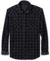 Get checked out. This plaid shirt from Guess makes for an eye-catching addition to your wardrobe.