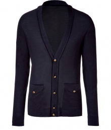 Elegant cardigan in fine, pure navy blue silk - Super-soft, lightweight material feels like a second skin - Deep v-neck and long, fitted sleeves - Decorative gold buttons close two flap pockets and dot the button placket - Slim, slightly tapered cut - A sleek and stylish go-to that seamlessly transitions from work to weekend - Pair with suit trousers or try a more casual look with slim jeans, chinos or Bermudas Elegant cardigan in fine, pure navy blue silk - Super-soft, lightweight material feels like a second skin - Deep v-neck and long, fitted sleeves - Decorative gold buttons close two flap pockets and dot the button placket - Slim, slightly tapered cut - A sleek and stylish go-to that seamlessly transitions from work to weekend - Pair with suit trousers or try a more casual look with slim jeans, chinos or Bermudas