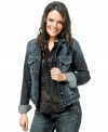 Sporting elbow patches and quilt stitching, this dark wash denim jacket from Silver Jeans is a cute go-to layer for fall!