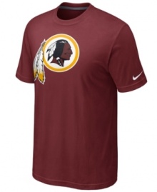 Go big! Display your love for the Washington Redskins loud and proud in this oversized-logo t-shirt from Nike. Go big! Display your love for the Washington Redskins loud and proud in this oversized-logo t-shirt from Nike.