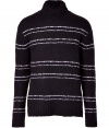 Perfect for pairing with chinos and sneakers, Eduns striped pullover is an easy and contemporary choice for modern daytime looks - Stand-up turtleneck, long sleeves, ribbed trim - Classic straight fit - Wear with everything from jeans and sneakers to tailored trousers and lace-ups