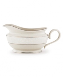 Welcome your guests to the table with the formal elegance of Lenox's Pearl Innocence. This fine bone china collection of dinnerware and dishes brings together a graceful tone-on-tone design with hand enameled pearl-like accents and rich bands of polished platinum. Qualifies for Rebate Welcome your guests to the table with the formal elegance of Lenox's Pearl Innocence. This fine bone china collection of dinnerware and dishes brings together a graceful tone-on-tone design with hand enameled pearl-like accents and rich bands of polished platinum. Qualifies for Rebate