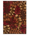 A warm, inviting color palette is woven over earthy brown in a stunning leaf and branch design from Nourison. Hand tufted of long polyester fibers for added strength and softness, the Contour area rug creates an ideal accent for any modern room.