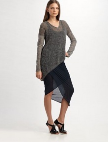 Fluid jersey wraps and drapes across the hips, flowing into a longer back hem.Elastic waist Pull-on style About 37 long Micro modal Dry clean Imported Fluid jersey wraps and drapes across the hips, flowing into a longer back hem.Elastic waist Pull-on style About 37 long Micro modal Dry clean Imported