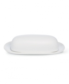 Full of possibilities, this ultra-versatile butter dish from Noritake's collection of Colorwave white dinnerware is crafted of hardy stoneware with a half glossy, half matte finish in pure white. Mix it in with any of the Colorwave dinnerware shades. Full of possibilities, this ultra-versatile butter dish from Noritake's collection of Colorwave white dinnerware is crafted of hardy stoneware with a half glossy, half matte finish in pure white. Mix it in with any of the Colorwave dinnerware shades.