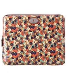 With a trendy vintage vibe and a print to brighten your business, this Fossil tech case is a winner from weekday to weekend. With a trendy vintage vibe and a print to brighten your business, this Fossil tech case is a winner from weekday to weekend.