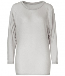 Stylish top of fine, light gray Modal - amazingly soft and comfortable to wear - new, casual Dolman silhouette, loose and long - cut with a feminine crew neck and fashionable, to cut batwing sleeves - super-combined part, works both as a fashion accent send to office Looks, as well as to casual outfits - You contribute to a narrow skirt, a tube jeans or shorts