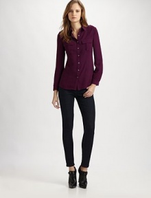 A classic design featuring military-inspired epaulettes for a perfectly tailored look. Button-front designBreast pocketsFully linedAbout 23 from shoulder to hemPolyesterDry cleanImported A classic design featuring military-inspired epaulettes for a perfectly tailored look. Button-front designBreast pocketsFully linedAbout 23 from shoulder to hemPolyesterDry cleanImported