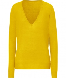 Paint color into your new season knitwear with Josephs luxe cashmere V-neck pullover - V-neckline, long sleeves, fine ribbed trim - Slim fit - Wear with bright white skinnies and nude accessories