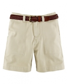 The flat-front Bleeker short is crafted from ultra-soft woven cotton in preppy hues. The flat-front Bleeker short is crafted from ultra-soft woven cotton in preppy hues.