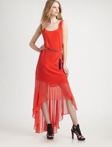 Sheer silk chiffon drapes effortlessly over a shorter scoopneck shift in this layered and belted design.ScoopneckSleevelessTassel beltAbout 43 from natural waistSilkDry cleanImportedModel shown is 5'10 (177cm) wearing US size Small. Sheer silk chiffon drapes effortlessly over a shorter scoopneck shift in this layered and belted design.ScoopneckSleevelessTassel beltAbout 43 from natural waistSilkDry cleanImportedModel shown is 5'10 (177cm) wearing US size Small.