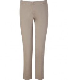 Stylish feather grey cotton pants from Etro - This slim-fitting chino pants kick up your everyday look - Cropped length with front and back pockets - Style with a cashmere pullover and ballet flats