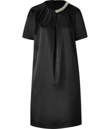 Inject effortlessly chic style to your cocktail-ready look with this crystal-detailed tunic dress from Steffen Schraut - Round neck with asymmetric pleating and crystal embellishment, short sleeves, relaxed silhouette, concealed back zip closure - Pair with a slim trench and high heel booties Inject effortlessly chic style to your cocktail-ready look with this crystal-detailed tunic dress from Steffen Schraut - Round neck with asymmetric pleating and crystal embellishment, short sleeves, relaxed silhouette, concealed back zip closure - Pair with a slim trench and high heel booties