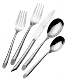 Ultra-modern flatware with a slender profile and bias cut elicits tabletop intrigue at even the most ordinary meals. In lustrous stainless steel with substantial weight, this set includes casual-chic service for 8. Ultra-modern flatware with a slender profile and bias cut elicits tabletop intrigue at even the most ordinary meals. In lustrous stainless steel with substantial weight, this set includes casual-chic service for 8.