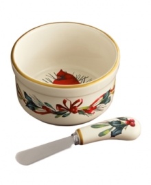 Perfect for butter or jam, the Winter Greetings dip bowl and spreader combine everything that's most beautiful about the season in fine ivory porcelain. Qualifies for Rebate Perfect for butter or jam, the Winter Greetings dip bowl and spreader combine everything that's most beautiful about the season in fine ivory porcelain. Qualifies for Rebate