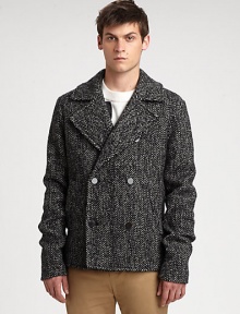 A classic, double-breasted silhouette made from the finest wool with a hint of stretch.Notched collarButton frontAbout 27 from shoulder to hem96% wool/4% viscoseDry cleanImported A classic, double-breasted silhouette made from the finest wool with a hint of stretch.Notched collarButton frontAbout 27 from shoulder to hem96% wool/4% viscoseDry cleanImported