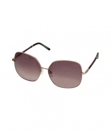 Add luxe appeal to your warm weather look with these shades from Tods - Metal and leather-detailed frames, slightly beveled rose-hued lenses - Great for an everyday luxurious accessory or as a thoughtful gift