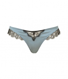 Turn up the heat in the boudoir with this super sexy-meets-luxe lace-laden thong from Kiki de Montparnasse - Thong with lace inlay and trim at hips - Perfect under a slinky cocktail sheath or paired with a matching bra for stylish lounging Turn up the heat in the boudoir with this super sexy-meets-luxe lace-laden thong from Kiki de Montparnasse - Thong with lace inlay and trim at hips - Perfect under a slinky cocktail sheath or paired with a matching bra for stylish lounging