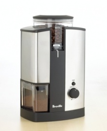 Get the freshest grounds around with Breville's outstanding conical burr grinder. Grinding slowly to impart minimal heat, the metal burrs preserve more of the bean's natural flavor, creating a base for the best tasting brew. One-year warranty. Model BCG450XL. Get the freshest grounds around with Breville's outstanding conical burr grinder. Grinding slowly to impart minimal heat, the metal burrs preserve more of the bean's natural flavor, creating a base for the best tasting brew. One-year warranty. Model BCG450XL.