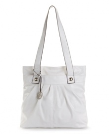 Add a pop of color with this ultra sassy bag by Style&co. A roomy tote silhouette is accented with subtle pleating and polished silvertone hardware for a style too fab to pass by. Add a pop of color with this ultra sassy bag by Style&co. A roomy tote silhouette is accented with subtle pleating and polished silvertone hardware for a style too fab to pass by.