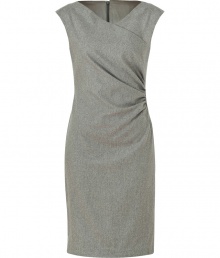 Add a style-centric kick to your weekday look with this ultra-flattering wool sheath from Ralph Lauren - V-neck, sleeveless, asymmetric gathered side detail, extended silhouette, concealed back zip closure - Wear with a slim trench and peep-toe pumps Add a style-centric kick to your weekday look with this ultra-flattering wool sheath from Ralph Lauren - V-neck, sleeveless, asymmetric gathered side detail, extended silhouette, concealed back zip closure - Wear with a slim trench and peep-toe pumps