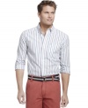 Take stripes downtown or to the office with this versatile shirt from Izod.