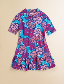 A bold, signature Lily print and flounced hem add girly charm to a sweet cotton polo dress.Polo collarElbow-length sleevesPullover styleDrop waistFlounced hemCottonMachine washImported A bold, signature Lily print and flounced hem add girly charm to a sweet cotton polo dress.Polo collarElbow-length sleevesPullover styleDrop waistFlounced hemCottonMachine washImported