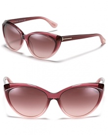 Thick cat eye sunglasses with gradient lenses, a fierce look from Tom Ford.