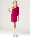 Be goddess-chic in this draped one-shoulder Jessica Simpson dress and let the compliments roll in!