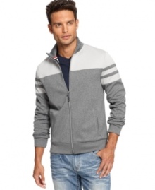 Sporty yet sophisticated, this track jacket by INC International Concepts makes a great layering piece for fall.